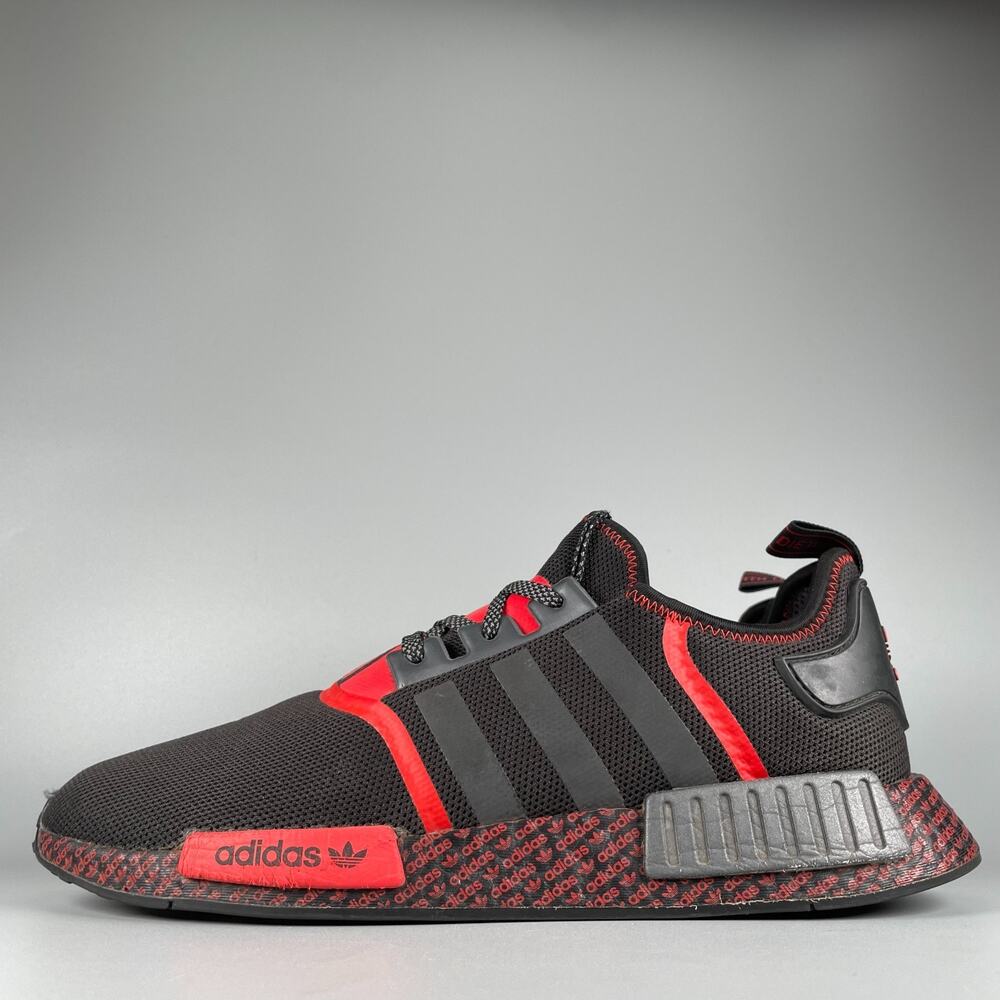 Adidas NMD R1 Men's Size 13 Black Boost Print Running Lifestyle Sneakers Shoes